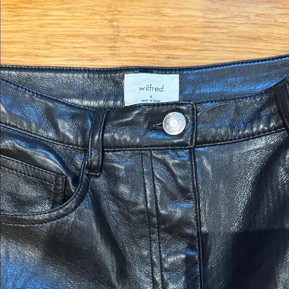 Wilfred Shiny Black Leather Trousers